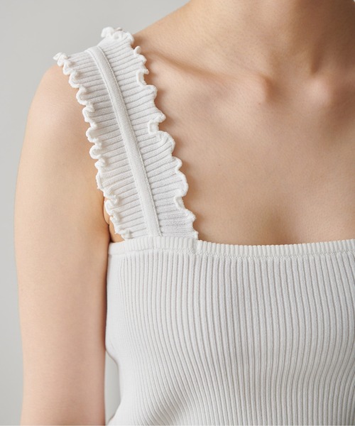 FREE'S MART（フリーズマート）の「◆フリルストラップリブニットタンク（ニット/セーター・レディース・ホワイト/ブラック/ピンク/グリーン・FREE）」の9枚目の写真