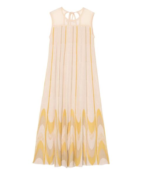 LAGUNAMOON（ラグナムーン）の「ウェーブジャガードニットワンピース（ワンピース・レディース・パープル/イエロー・SMALL/MEDIUM）」の3枚目の写真