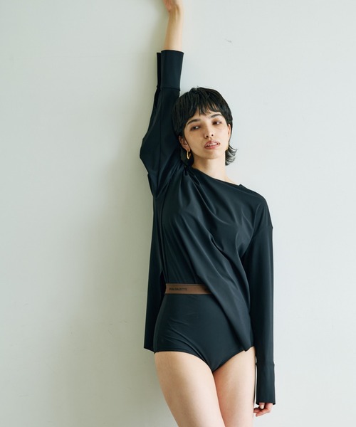 Whim Gazette（ウィムガゼット）の「SWIM ラッシュガード（ラッシュガード・レディース・ブラック/ブラウン・FREE）」の10枚目の写真