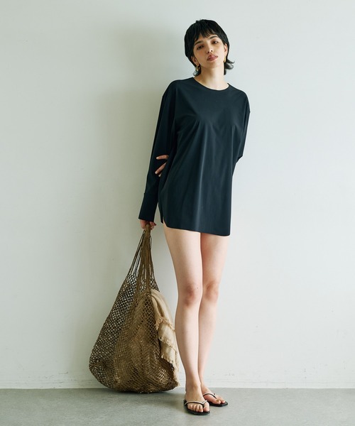 Whim Gazette（ウィムガゼット）の「SWIM ラッシュガード（ラッシュガード・レディース・ブラック/ブラウン・FREE）」の11枚目の写真