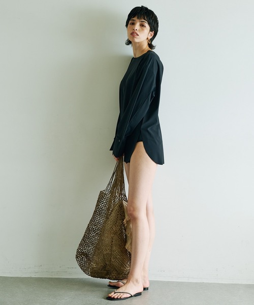 Whim Gazette（ウィムガゼット）の「SWIM ラッシュガード（ラッシュガード・レディース・ブラック/ブラウン・FREE）」の6枚目の写真