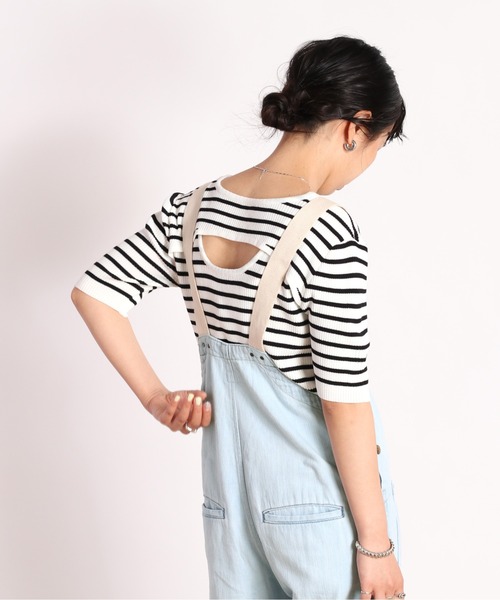 cepo(セポ)の「バックデザインニット 2WAY(ニット/セーター・レディース・ブラック/オフホワイト/ブラック系その他・M)」の3枚目の写真