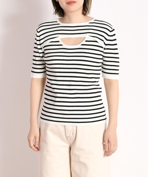 cepo(セポ)の「バックデザインニット 2WAY(ニット/セーター・レディース・ブラック/オフホワイト/ブラック系その他・M)」の13枚目の写真