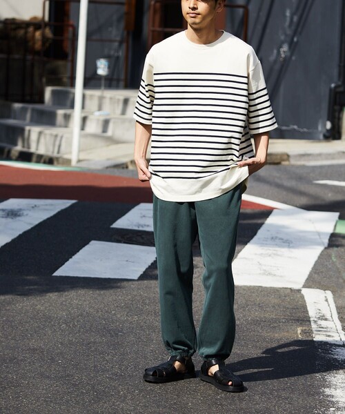 FREAK'S STORE（フリークスストア）の「FREAK'S STORE/フリークスストア ピグメント ライトウェイト スウェットパンツ/天竺素材 ロングパンツ コットンパンツ（スウェットパンツ・メンズ・アッシュグレー/グリーン/スミクロ/グレイッシュベージュ・SMALL/MEDIUM/LARGE）」の15枚目の写真