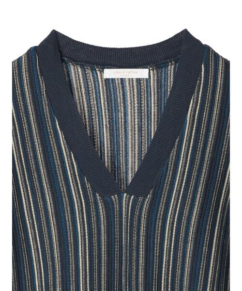 Green　Parks（グリーンパークス）の「ジャガード編みストライプニットチュニック（ニット/セーター・レディース・ダークグレー/ブラウン・FREE）」の18枚目の写真