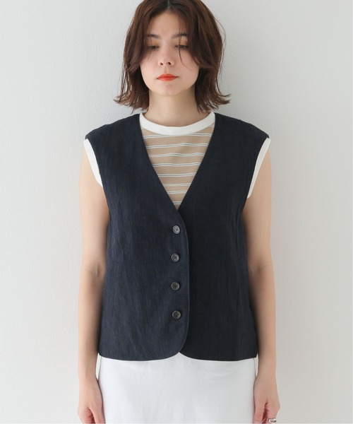 JOINT WORKS（ジョイントワークス）の「コットンリネンジャガードベスト（ベスト・レディース・ネイビー/イエロー・FREE）」の21枚目の写真