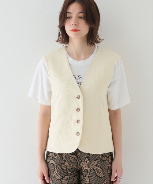 JOINT WORKS（ジョイントワークス）の「コットンリネンジャガードベスト（ベスト・レディース・ネイビー/イエロー・FREE）」の10枚目の写真