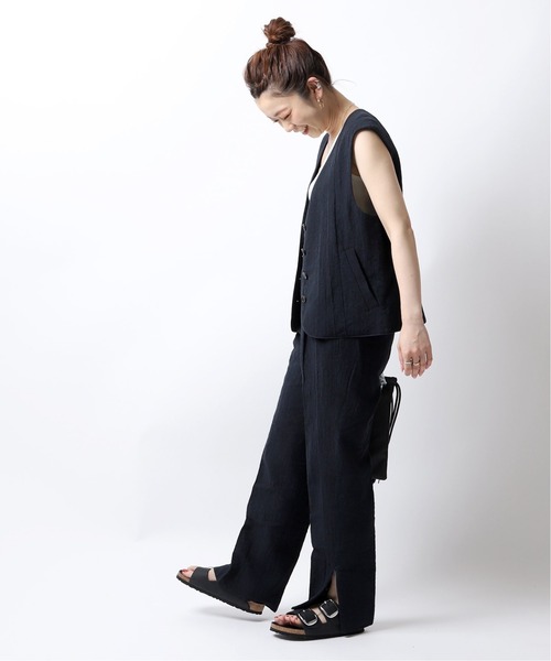 JOINT WORKS（ジョイントワークス）の「コットンリネンジャガードベスト（ベスト・レディース・ネイビー/イエロー・FREE）」の7枚目の写真