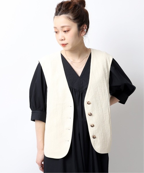 JOINT WORKS（ジョイントワークス）の「コットンリネンジャガードベスト（ベスト・レディース・ネイビー/イエロー・FREE）」の11枚目の写真