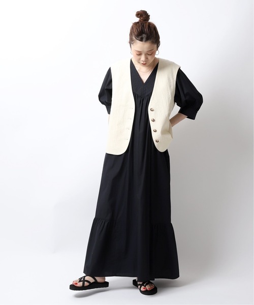 JOINT WORKS（ジョイントワークス）の「コットンリネンジャガードベスト（ベスト・レディース・ネイビー/イエロー・FREE）」の15枚目の写真