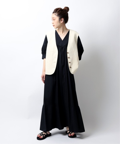 JOINT WORKS（ジョイントワークス）の「コットンリネンジャガードベスト（ベスト・レディース・ネイビー/イエロー・FREE）」の22枚目の写真