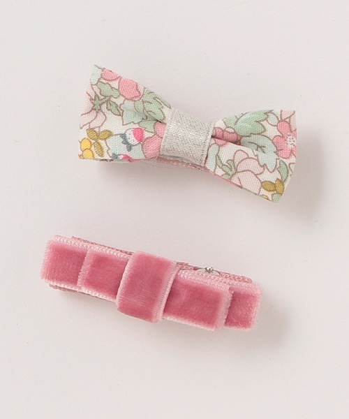 petit main（プティマイン）の「リボンヘアクリップセット（その他ヘアアクセサリー・キッズ・ライトピンク/ライトグレー/マスタード・FREE）」の3枚目の写真