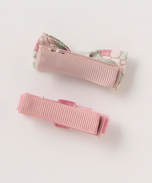 petit main（プティマイン）の「リボンヘアクリップセット（その他ヘアアクセサリー・キッズ・ライトピンク/ライトグレー/マスタード・FREE）」の5枚目の写真