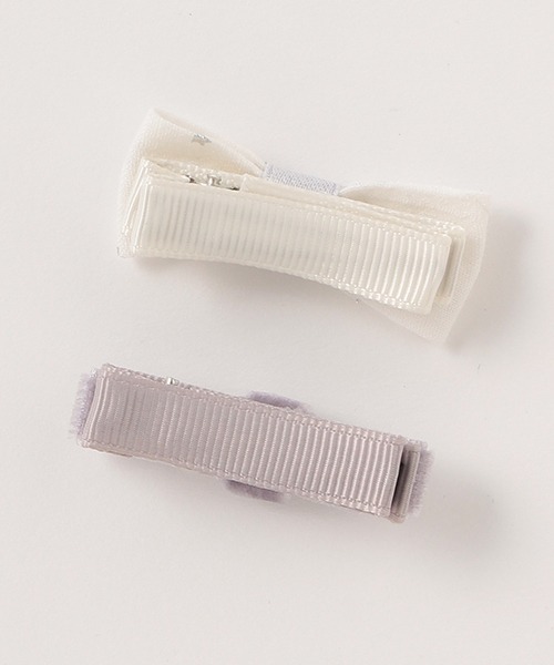 petit main（プティマイン）の「リボンヘアクリップセット（その他ヘアアクセサリー・キッズ・ライトピンク/ライトグレー/マスタード・FREE）」の6枚目の写真