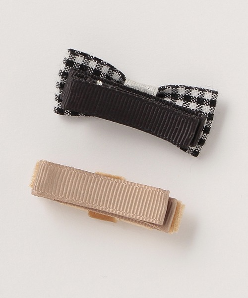 petit main（プティマイン）の「リボンヘアクリップセット（その他ヘアアクセサリー・キッズ・ライトピンク/ライトグレー/マスタード・FREE）」の7枚目の写真