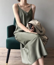 c.u.l | Vネックサテンキャミソールワンピース culw240(ワンピース)