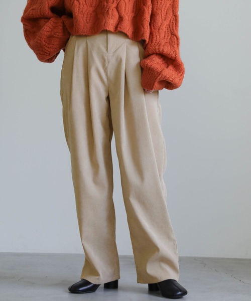 ダブルタックコーデュロイパンツ（スラックス）｜select MOCA