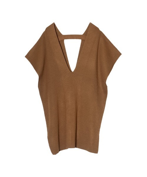 Re:EDIT（リエディ）の「[低身長サイズ有]プレーティングリブニットベスト（ベスト・レディース・ホワイト/ブラック/ブラウン/ライム・MEDIUM/LARGE/SHORT）」の3枚目の写真