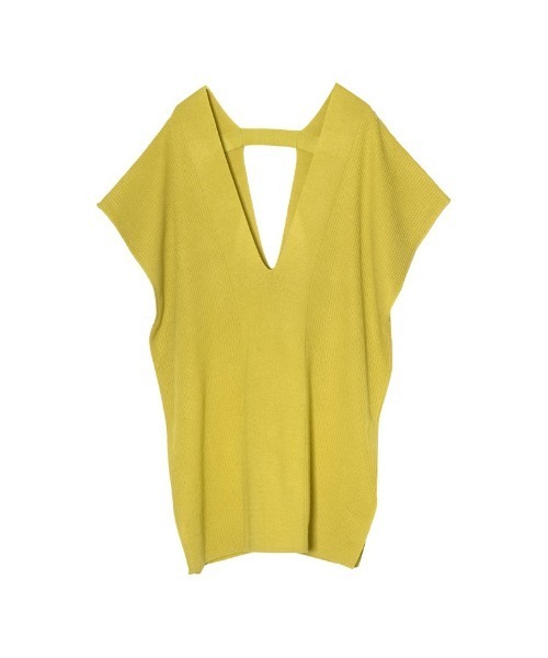 Re:EDIT（リエディ）の「[低身長サイズ有]プレーティングリブニットベスト（ベスト・レディース・ホワイト/ブラック/ブラウン/ライム・MEDIUM/LARGE/SHORT）」の4枚目の写真