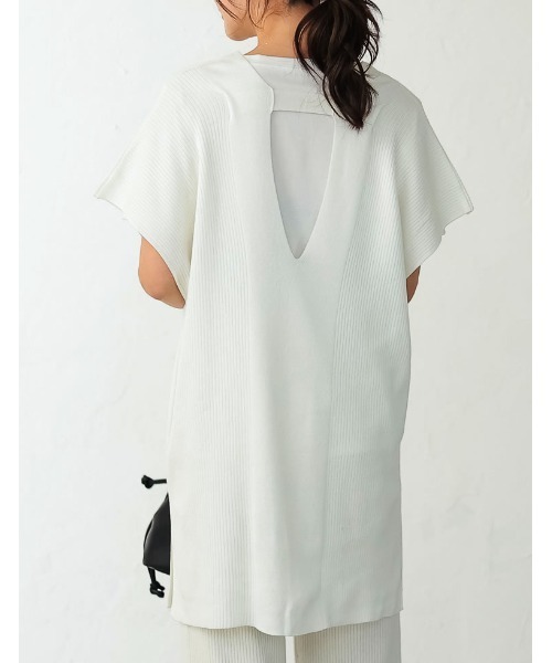 Re:EDIT（リエディ）の「[低身長サイズ有]プレーティングリブニットベスト（ベスト・レディース・ホワイト/ブラック/ブラウン/ライム・MEDIUM/LARGE/SHORT）」の18枚目の写真