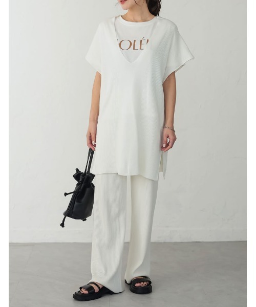 Re:EDIT（リエディ）の「[低身長サイズ有]プレーティングリブニットベスト（ベスト・レディース・ホワイト/ブラック/ブラウン/ライム・MEDIUM/LARGE/SHORT）」の17枚目の写真