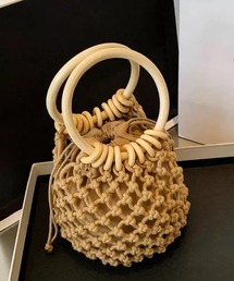 カゴ編みハンドバッグ