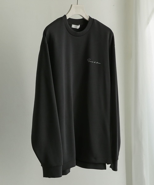 SENSE OF PLACE by URBAN RESEARCH（センスオブプレイスバイアーバンリサーチ）の「シシュウポンチロングTシャツ（Tシャツ/カットソー・メンズ・ホワイト/ブラック/オレンジ/ミント/ライトベージュ・MEDIUM/LARGE）」の3枚目の写真