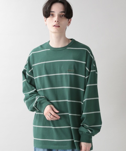 RAGEBLUE(レイジブルー)の「【SIGNAL SPORTS】刺繍ボーダーロンT(Tシャツ/カットソー・メンズ・ホワイト/ブラック/イエロー/グリーン・MEDIUM/LARGE)」の16枚目の写真