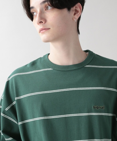 RAGEBLUE(レイジブルー)の「【SIGNAL SPORTS】刺繍ボーダーロンT(Tシャツ/カットソー・メンズ・ホワイト/ブラック/イエロー/グリーン・MEDIUM/LARGE)」の17枚目の写真