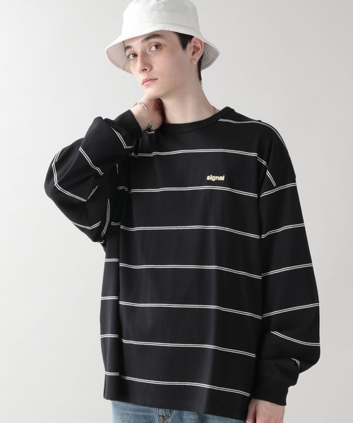 RAGEBLUE(レイジブルー)の「【SIGNAL SPORTS】刺繍ボーダーロンT(Tシャツ/カットソー・メンズ・ホワイト/ブラック/イエロー/グリーン・MEDIUM/LARGE)」の19枚目の写真