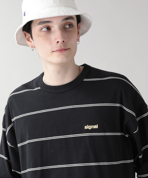 RAGEBLUE(レイジブルー)の「【SIGNAL SPORTS】刺繍ボーダーロンT(Tシャツ/カットソー・メンズ・ホワイト/ブラック/イエロー/グリーン・MEDIUM/LARGE)」の21枚目の写真
