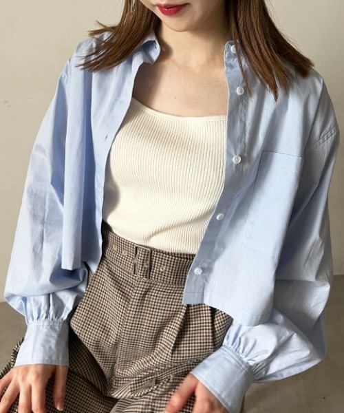 FREE'S MART(フリーズマート)の「◆ボリュームスリーブショート丈シャツ(シャツ/ブラウス・レディース・ホワイト/ブルー/ブラック系その他/ベージュ系その他・FREE)」の13枚目の写真