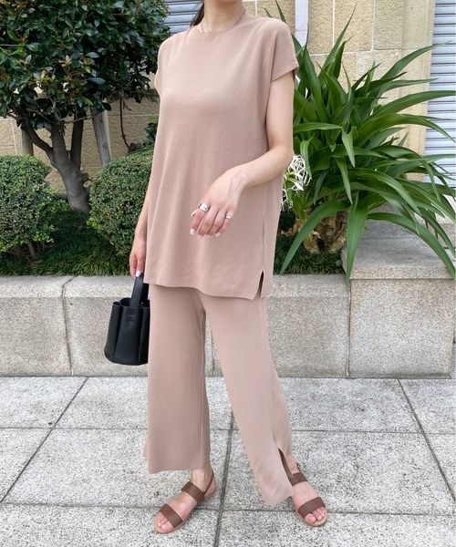 StyleSea（スタイルシー）の「クロップドワイドスリットパンツ（その他パンツ・レディース・ブラック/ベージュ・FREE）」の10枚目の写真