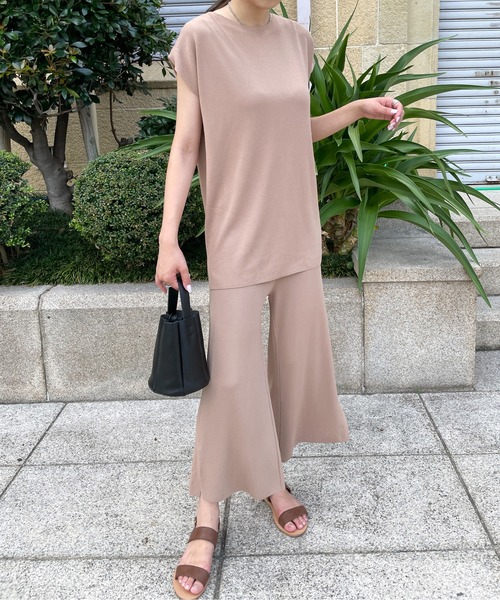 StyleSea（スタイルシー）の「クロップドワイドスリットパンツ（その他パンツ・レディース・ブラック/ベージュ・FREE）」の8枚目の写真