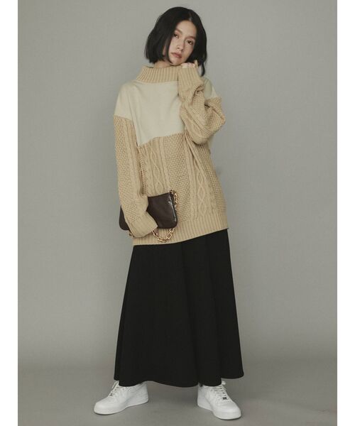 COTORICA（コトリカ）の「【THE DAYZ TOKYO】パネル切替ボリュームスカート（スカート・レディース・アイボリー/ブラック/ダークグリーン・FREE）」の8枚目の写真