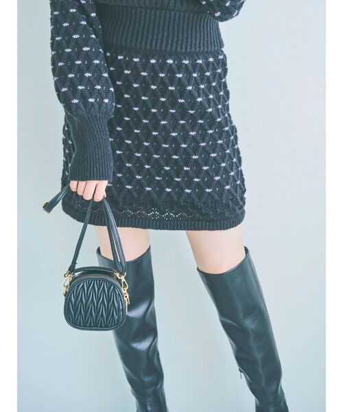 dazzlin（ダズリン）の「フラワーアートセットニットトップス（ニット/セーター・レディース・アイボリー/ブラック/パープル・FREE）」の7枚目の写真