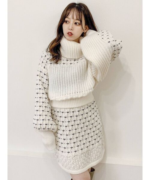 dazzlin（ダズリン）の「フラワーアートセットニットトップス（ニット/セーター・レディース・アイボリー/ブラック/パープル・FREE）」の17枚目の写真