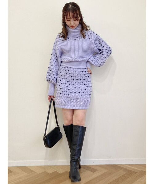 dazzlin（ダズリン）の「フラワーアートセットニットトップス（ニット/セーター・レディース・アイボリー/ブラック/パープル・FREE）」の20枚目の写真