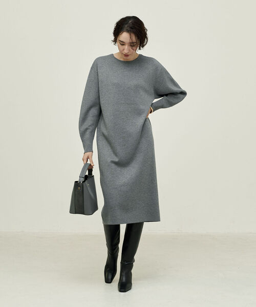 NOLLEY’S（ノーリーズ）の「◇【WEB限定】《手洗い可能》ラメ2WAYミラノリブパールワンピース（ワンピース・レディース・ベージュ/グレー・38/36）」の8枚目の写真