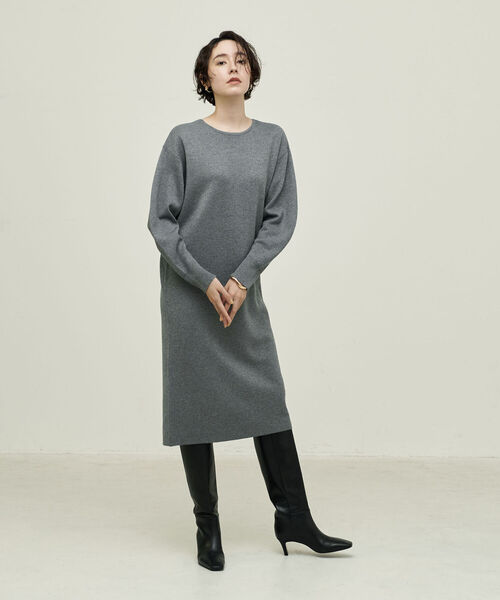 NOLLEY’S（ノーリーズ）の「◇【WEB限定】《手洗い可能》ラメ2WAYミラノリブパールワンピース（ワンピース・レディース・ベージュ/グレー・38/36）」の10枚目の写真