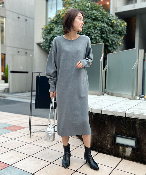 NOLLEY’S（ノーリーズ）の「◇【WEB限定】《手洗い可能》ラメ2WAYミラノリブパールワンピース（ワンピース・レディース・ベージュ/グレー・38/36）」の12枚目の写真