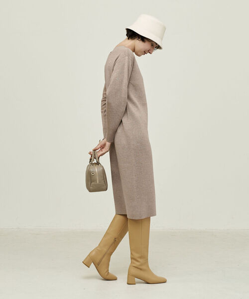 NOLLEY’S（ノーリーズ）の「◇【WEB限定】《手洗い可能》ラメ2WAYミラノリブパールワンピース（ワンピース・レディース・ベージュ/グレー・38/36）」の20枚目の写真