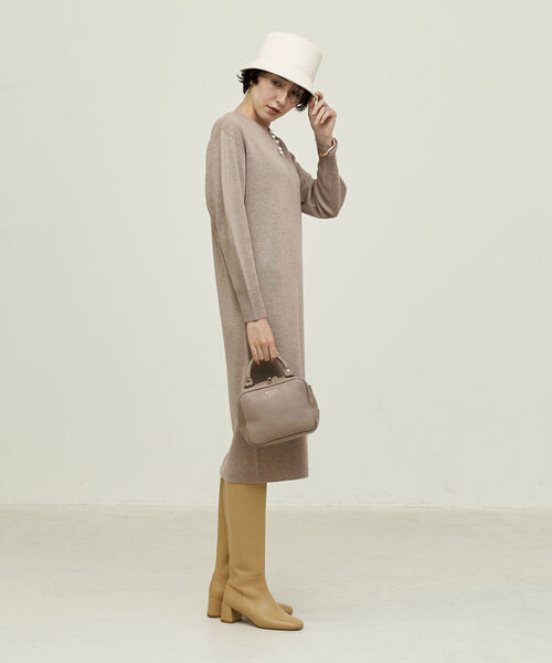 NOLLEY’S（ノーリーズ）の「◇【WEB限定】《手洗い可能》ラメ2WAYミラノリブパールワンピース（ワンピース・レディース・ベージュ/グレー・38/36）」の21枚目の写真