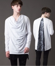 LACE-DRAPE(レース ドレープ)レース切り替え ドレープTシャツ