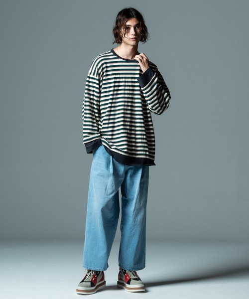 glamb(グラム)の「Baggy Tuck Denim / バギータックデニム(デニムパンツ・メンズ・ライトインディゴブルー・M/S/L)」の20枚目の写真