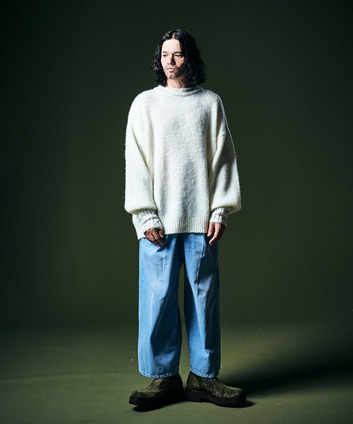 glamb(グラム)の「Baggy Tuck Denim / バギータックデニム(デニムパンツ・メンズ・ライトインディゴブルー・M/S/L)」の22枚目の写真