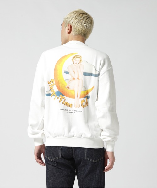 AVIREX（アヴィレックス）の「《REBUILD COLLECTION》クルー スウェット スリーピータイム / L/S CREW SWEAT SLEEPY TIME（スウェット・メンズ・ホワイト/ブラック/その他11・M/L/2XL/XL）」の7枚目の写真