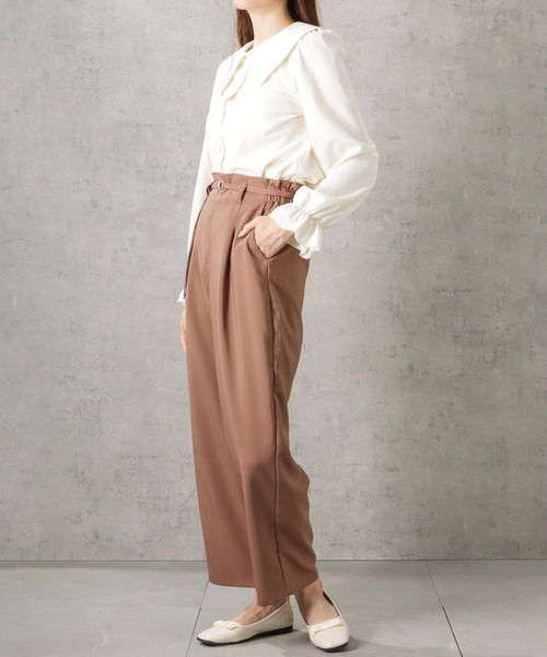 Howdy Marie（ハウディ―マリー）の「2WAYベルト付き無地ワイドパンツ（その他パンツ・レディース・ネイビー/ブラウン/カーキ・M/L）」の5枚目の写真