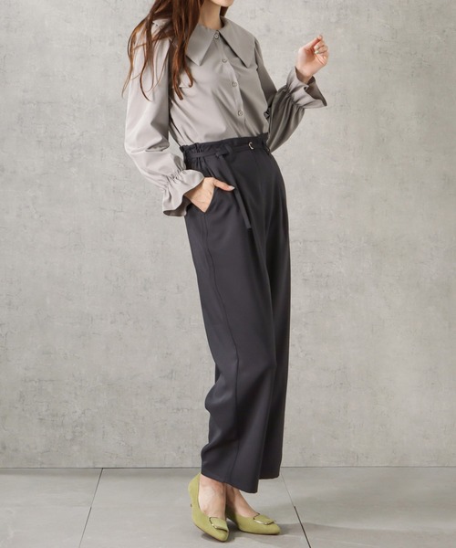 Howdy Marie（ハウディ―マリー）の「2WAYベルト付き無地ワイドパンツ（その他パンツ・レディース・ネイビー/ブラウン/カーキ・M/L）」の9枚目の写真