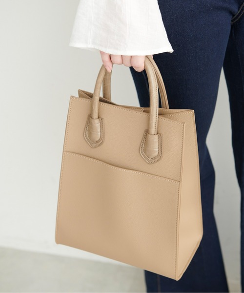 FREE'S MART（フリーズマート）の「◆サイドジップトート（トートバッグ・レディース・グレー/ブラック/カーキ・ﾌﾘ-）」の4枚目の写真